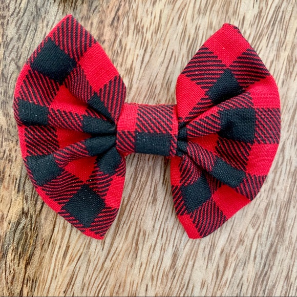| itslove littles handmade buffalo check mini ribbon hair clips | - Picture 3 of 5
